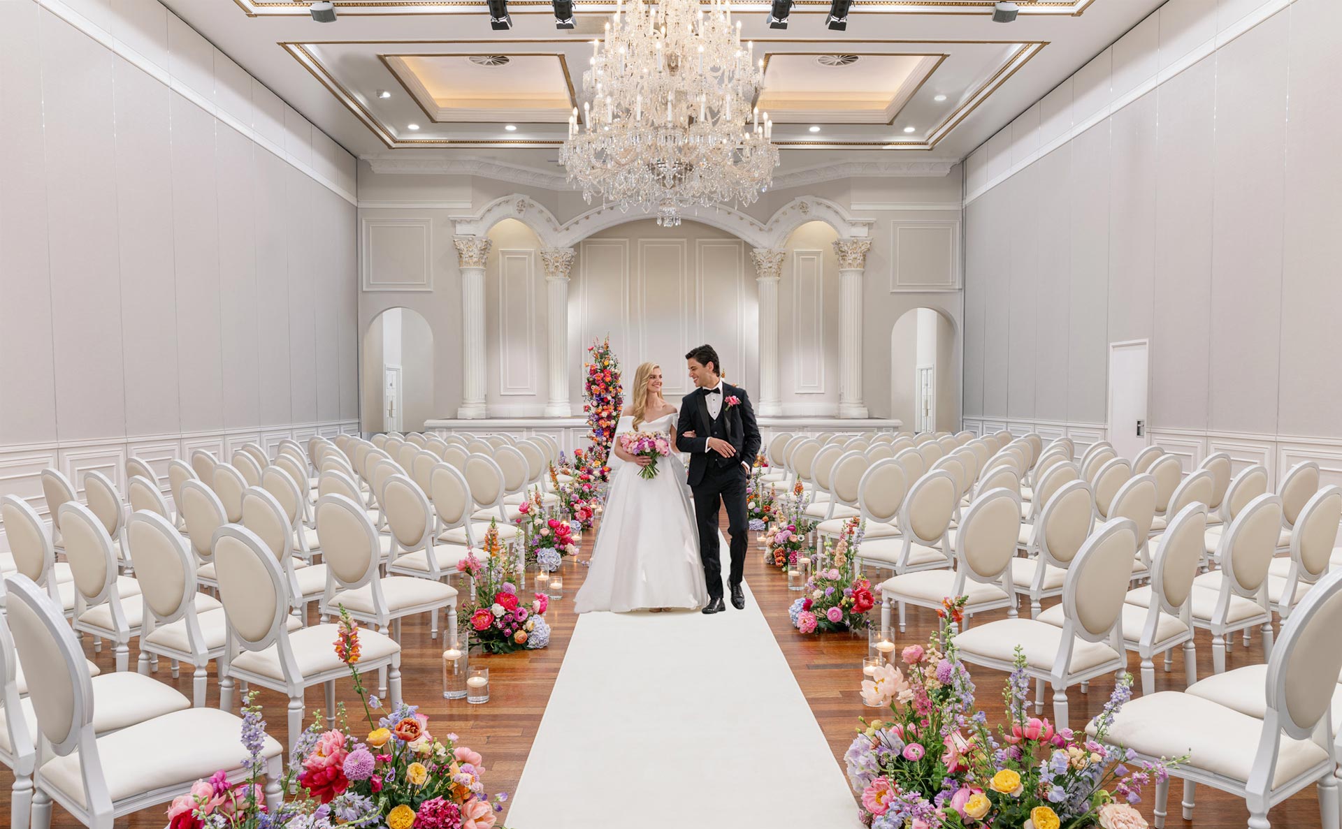 Image of a Wedding Ceremony set up in Tullyglass hotel